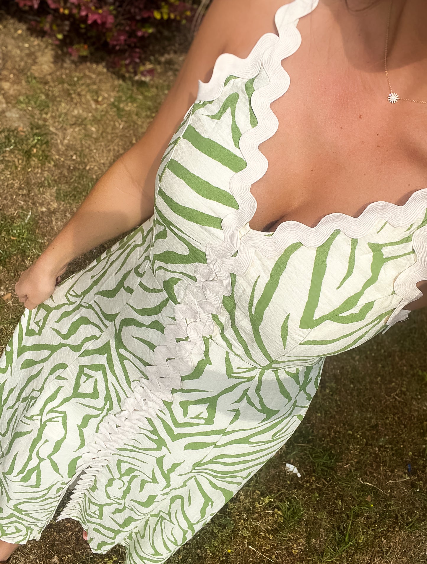 Sage Printed Dress