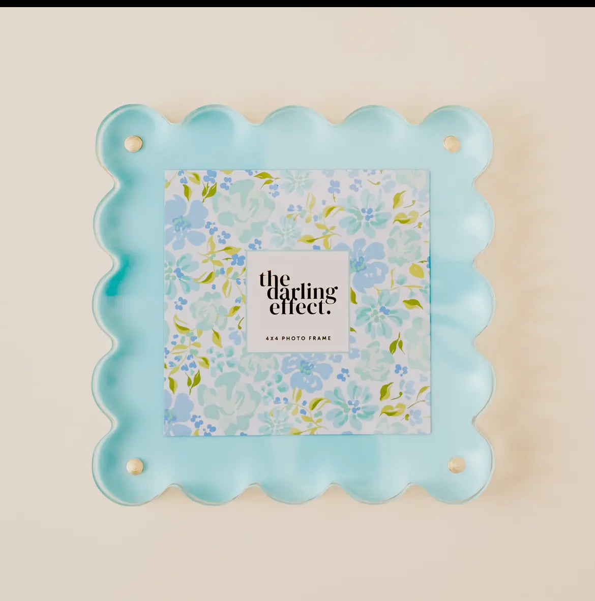 Square Scalloped Acrylic Frame-Blue