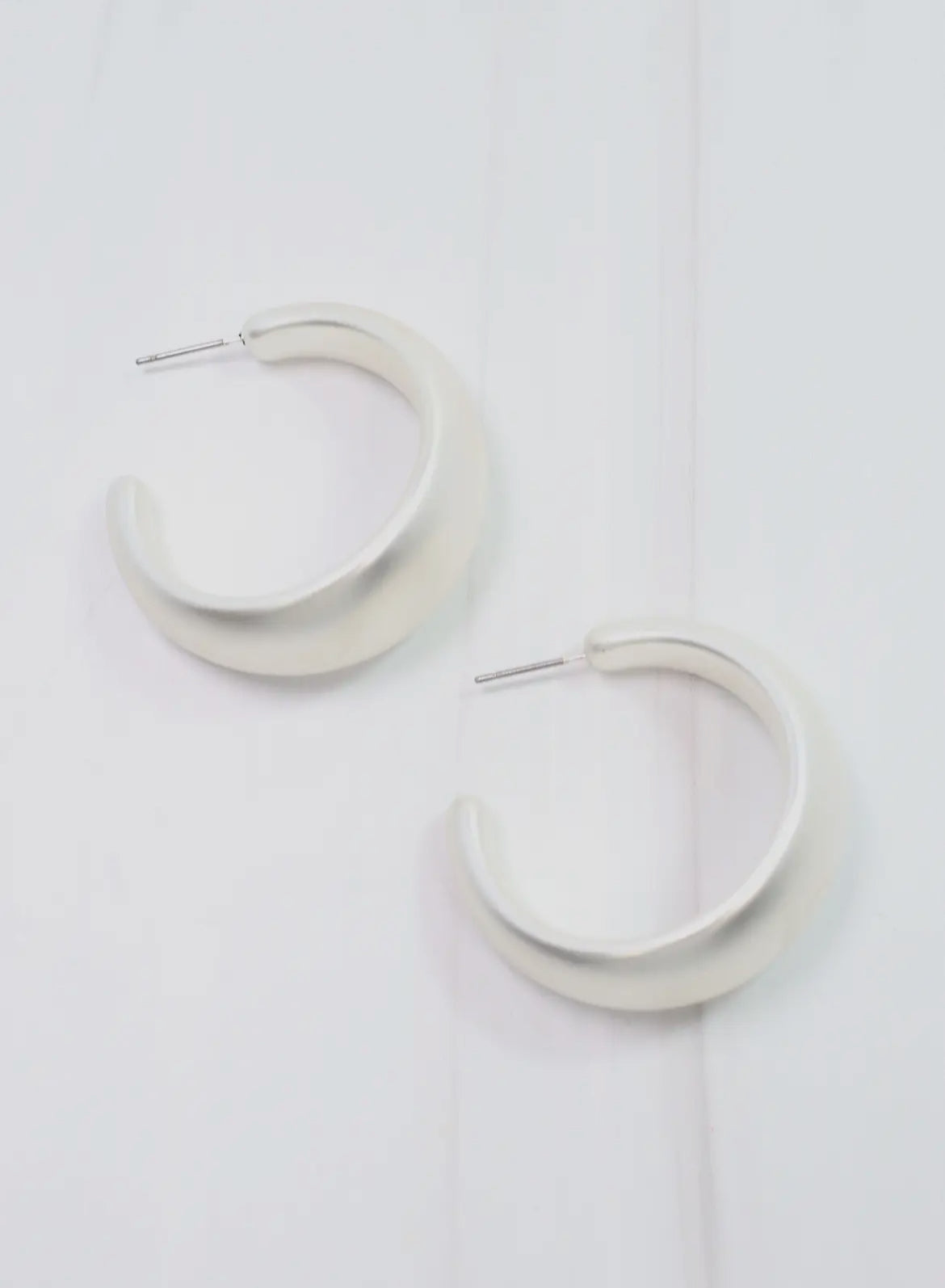 Hoop Matte Earring Silver