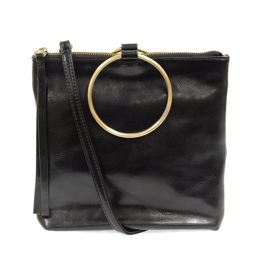 Black Amelia Ring Tote Bag Gold Handle