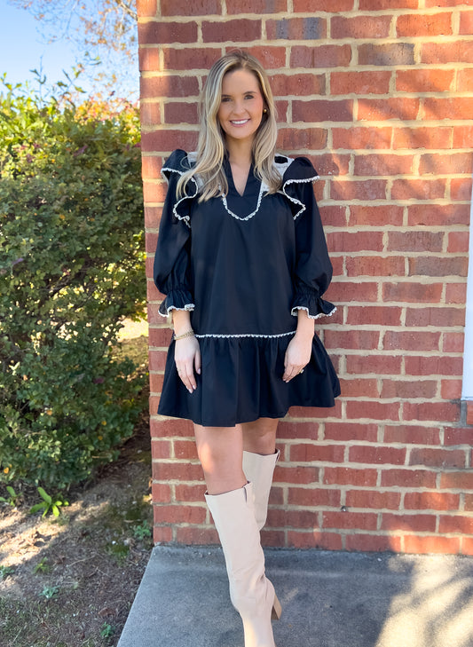 Black Crochet Dress