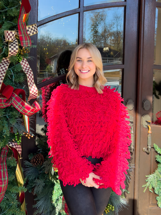 Red Ruffle Top