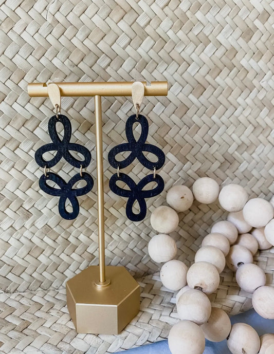 Geometric Wood Dangle Earrings