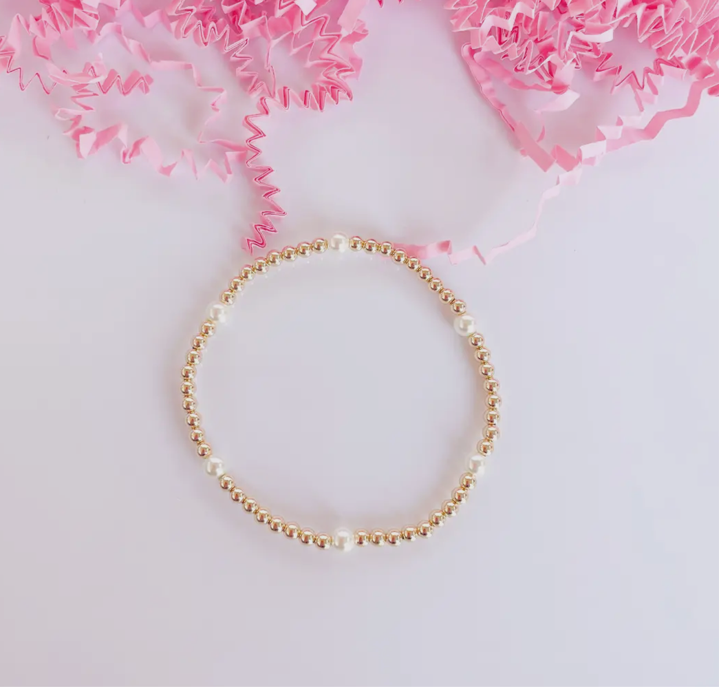 Madi Beaded Bracelet in Gold