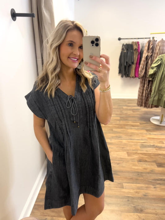 Black Denim Mini Dress