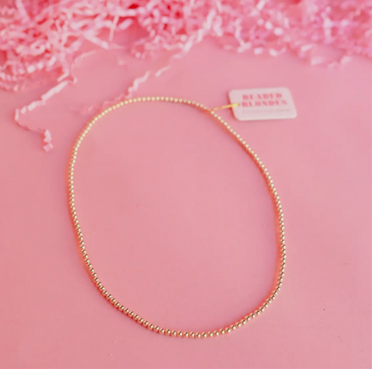 Beaded 3MM Choker in Gold