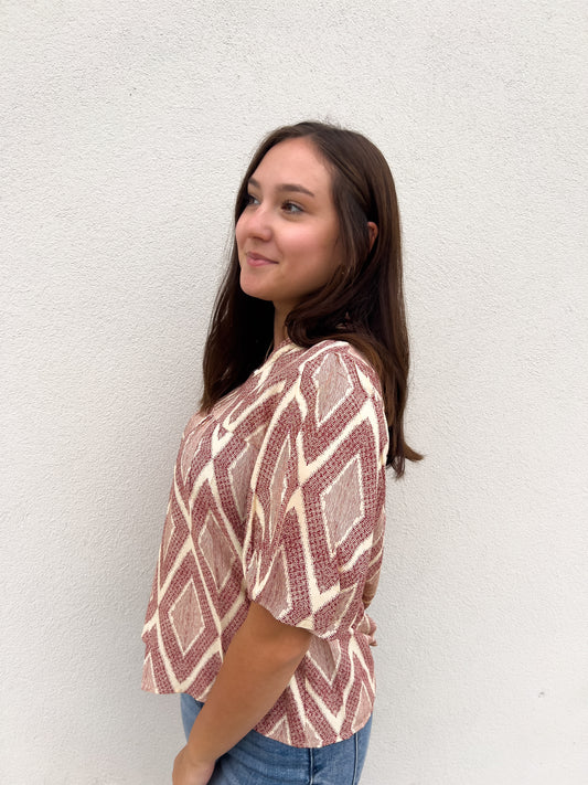 Red Printed Top