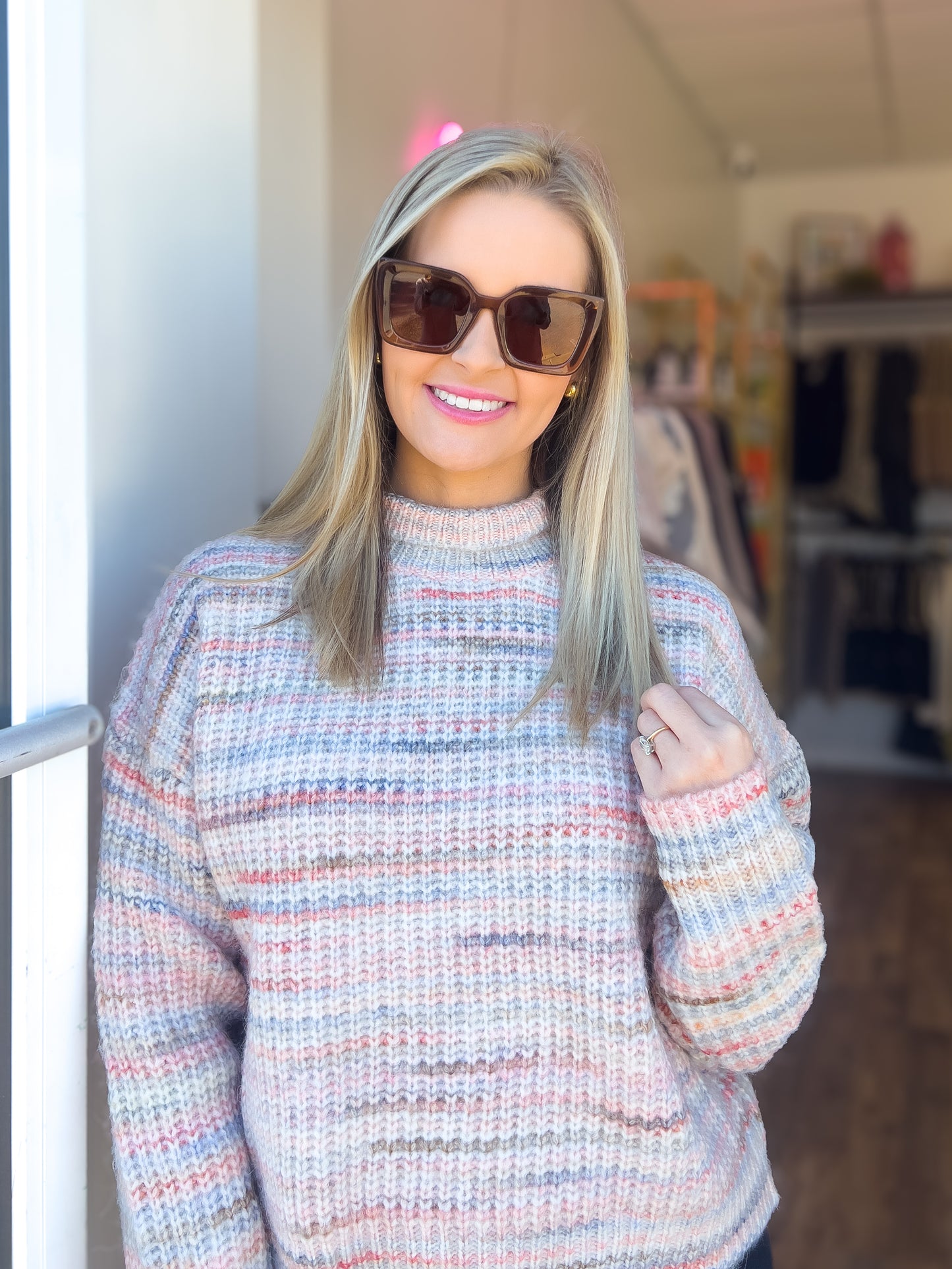 Multi Color High Neck Sweater