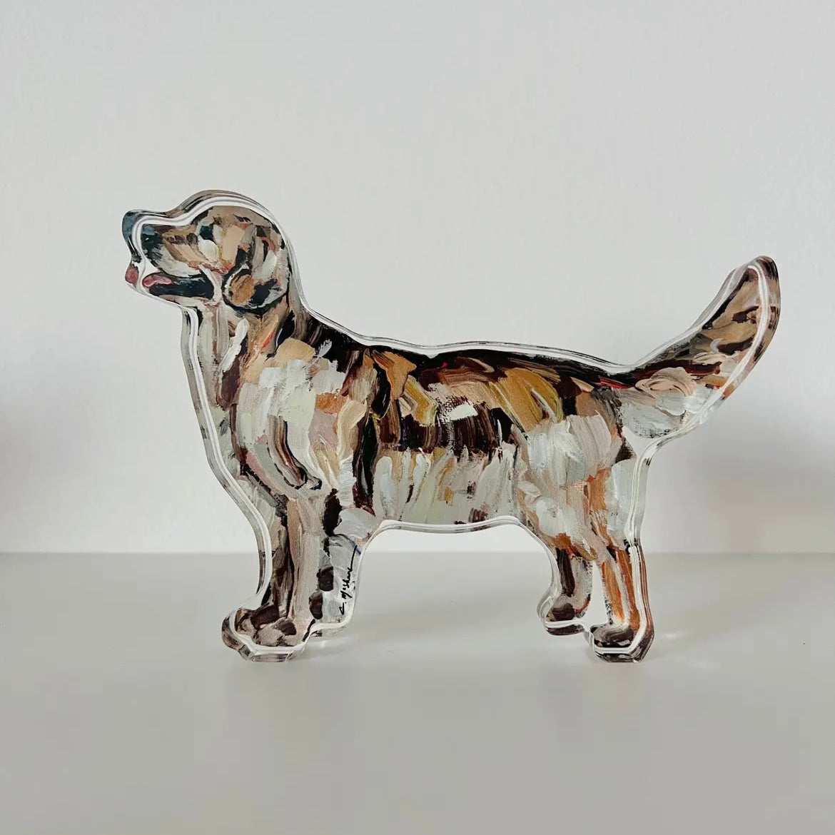 Golden Retriever Dark Acrylic Block