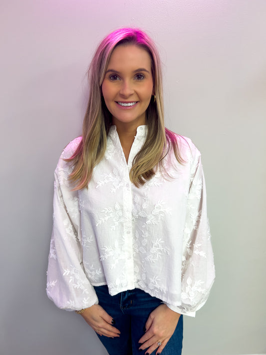 White Embroidered Blouse