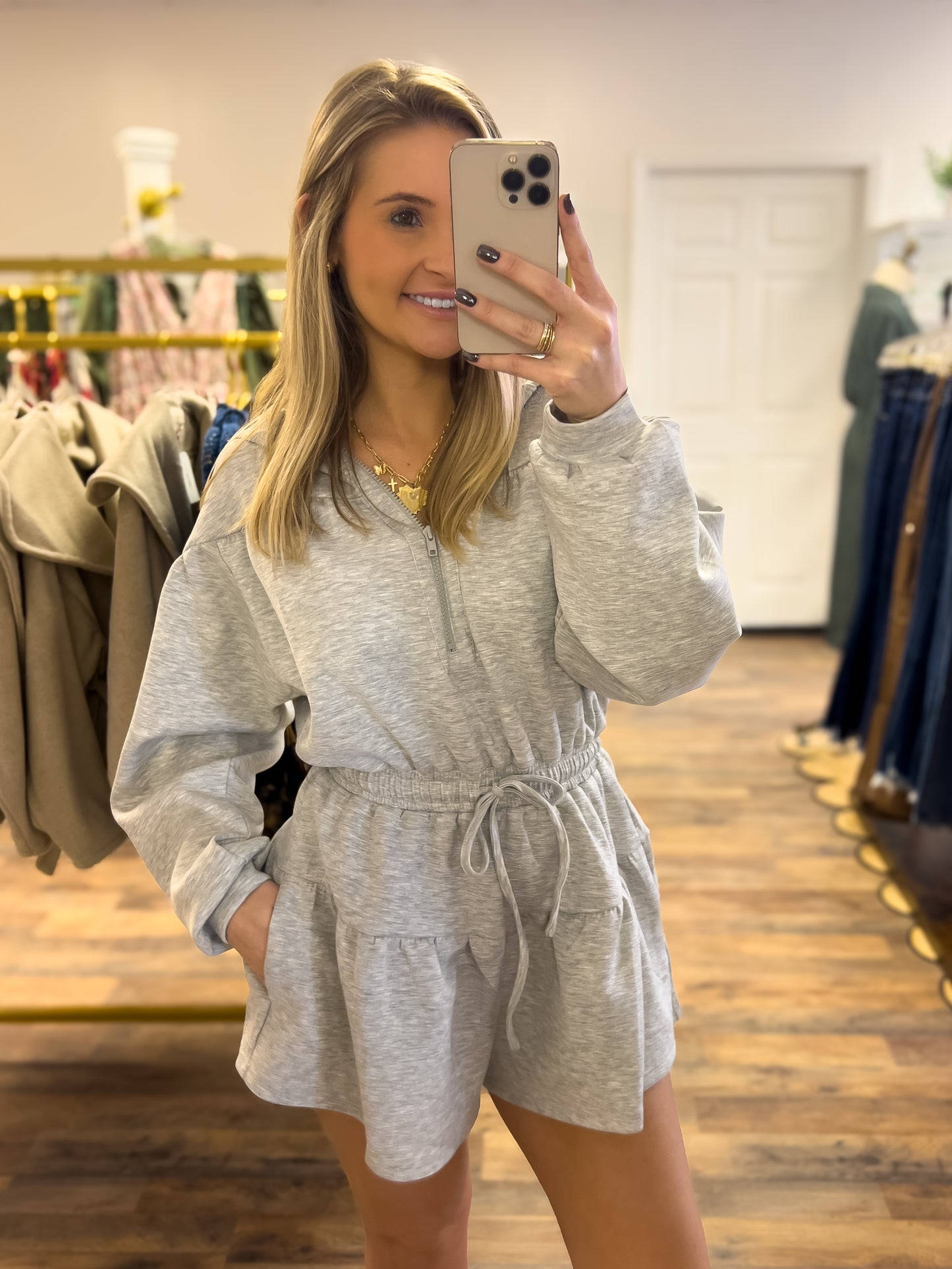 Grey Hooded Romper