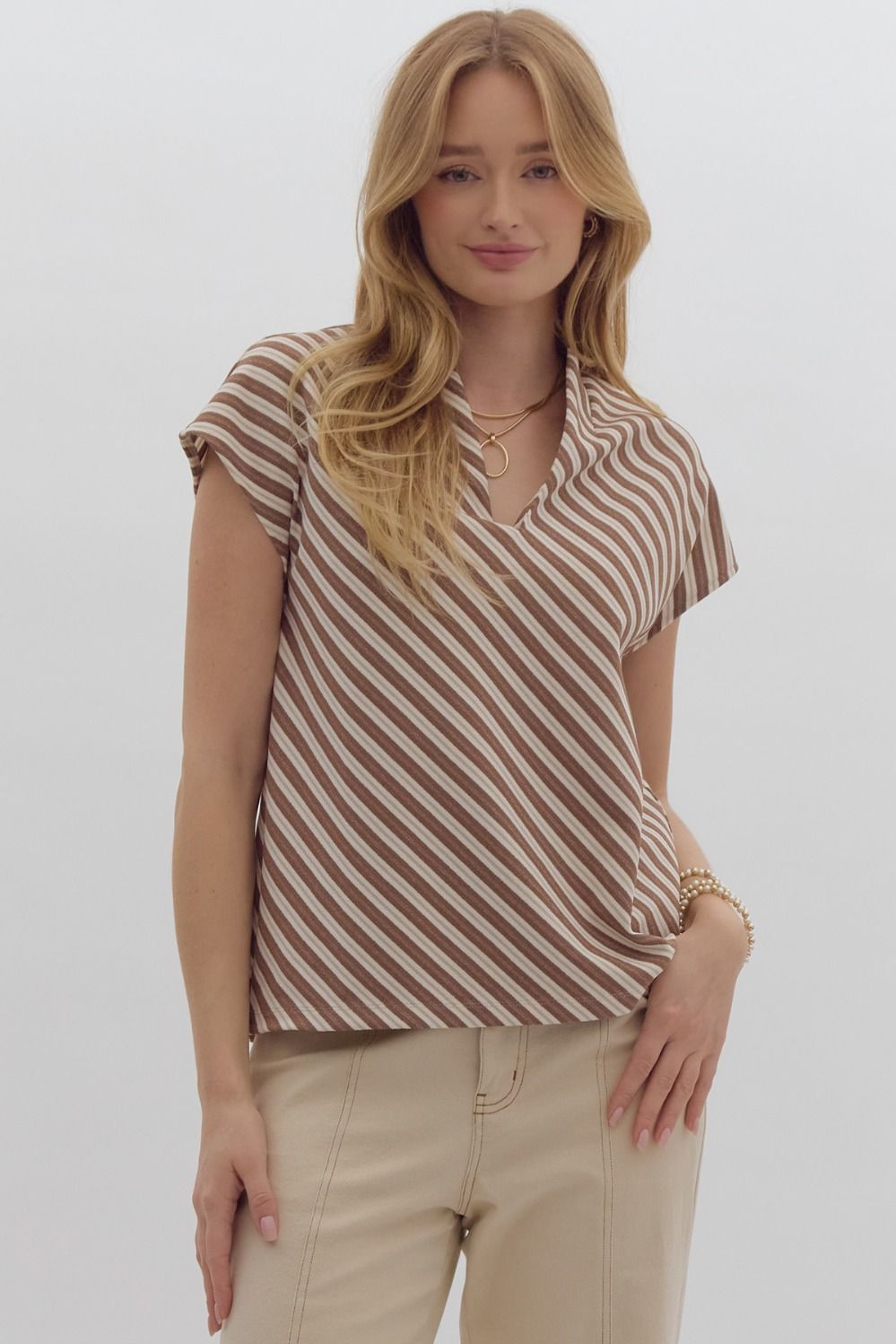 Brown Stripe Top