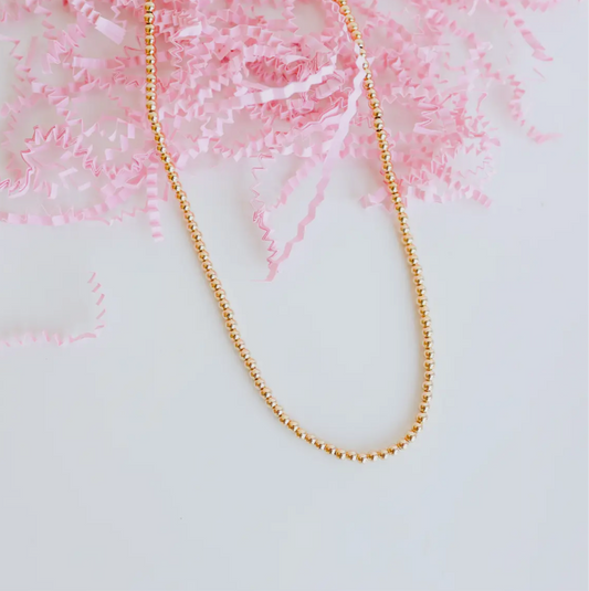 Beaded 3MM Choker in Gold