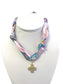 Bezel Cross Scarf Necklace