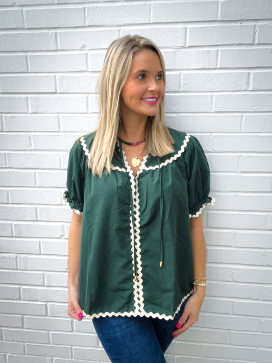 Green RicRac Top