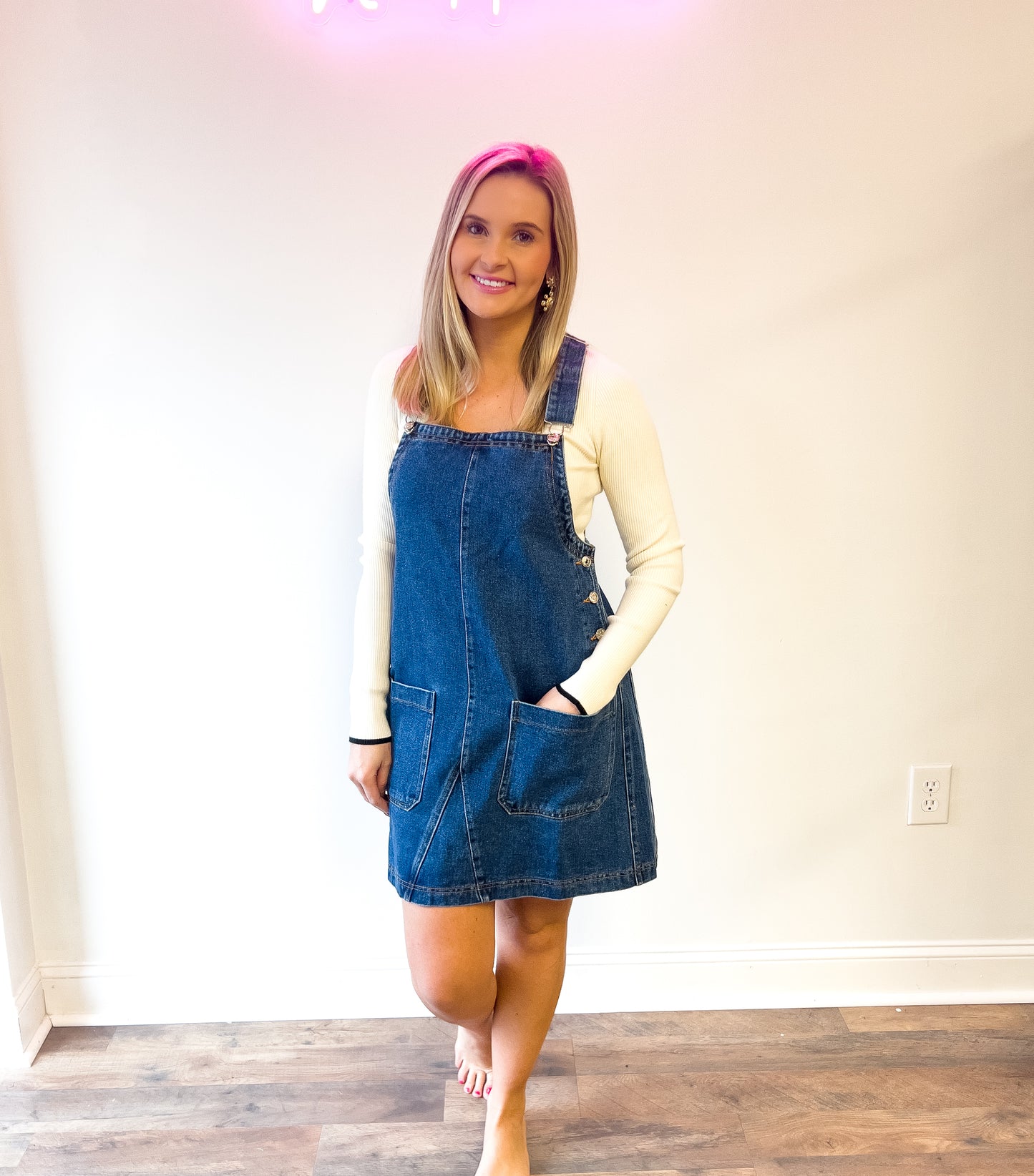 Denim Overall Mini Dress