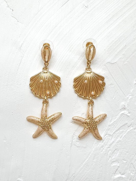 Shell & Starfish Drop Earrings