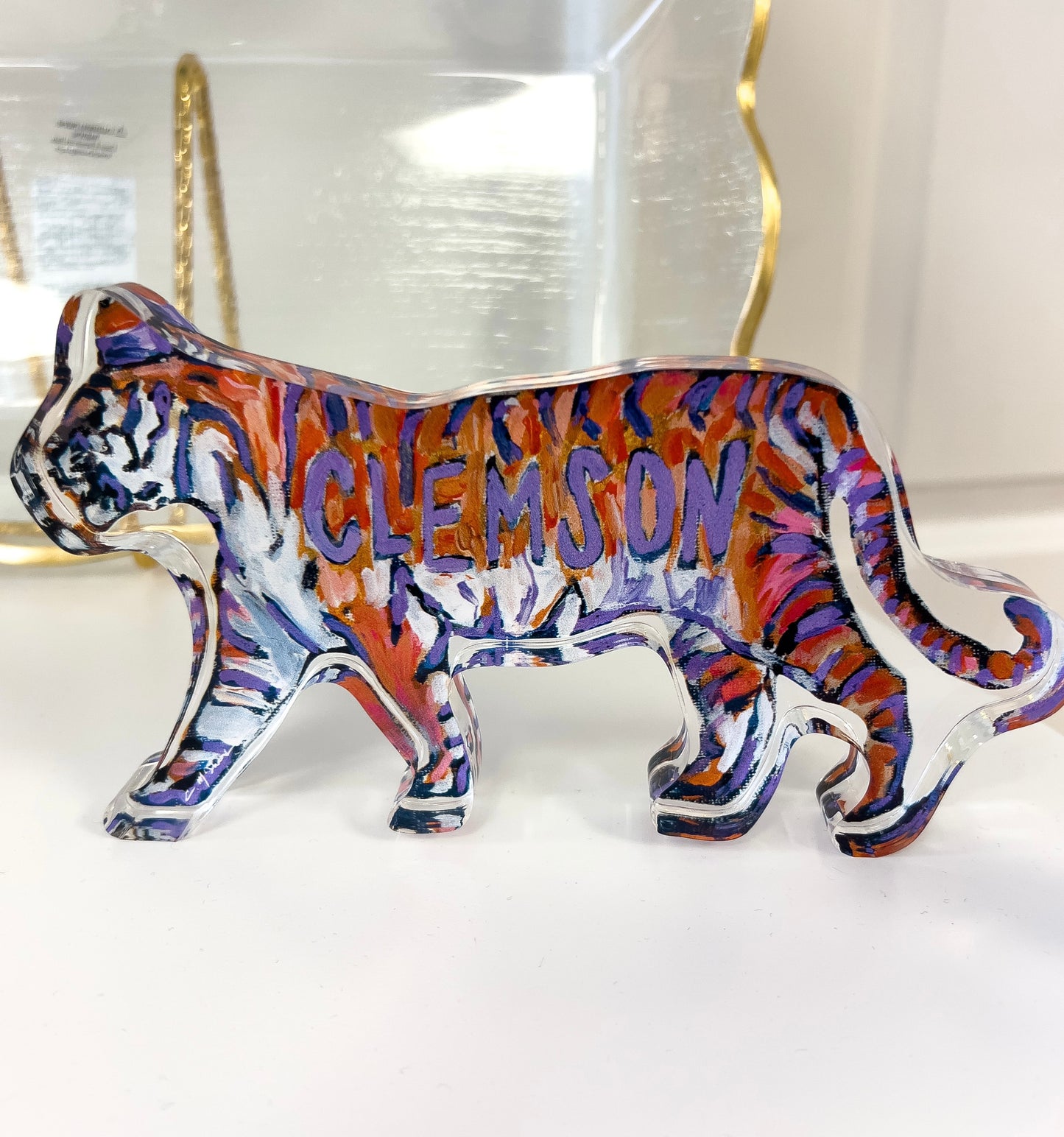 Clemson Tiger Acrylic Block