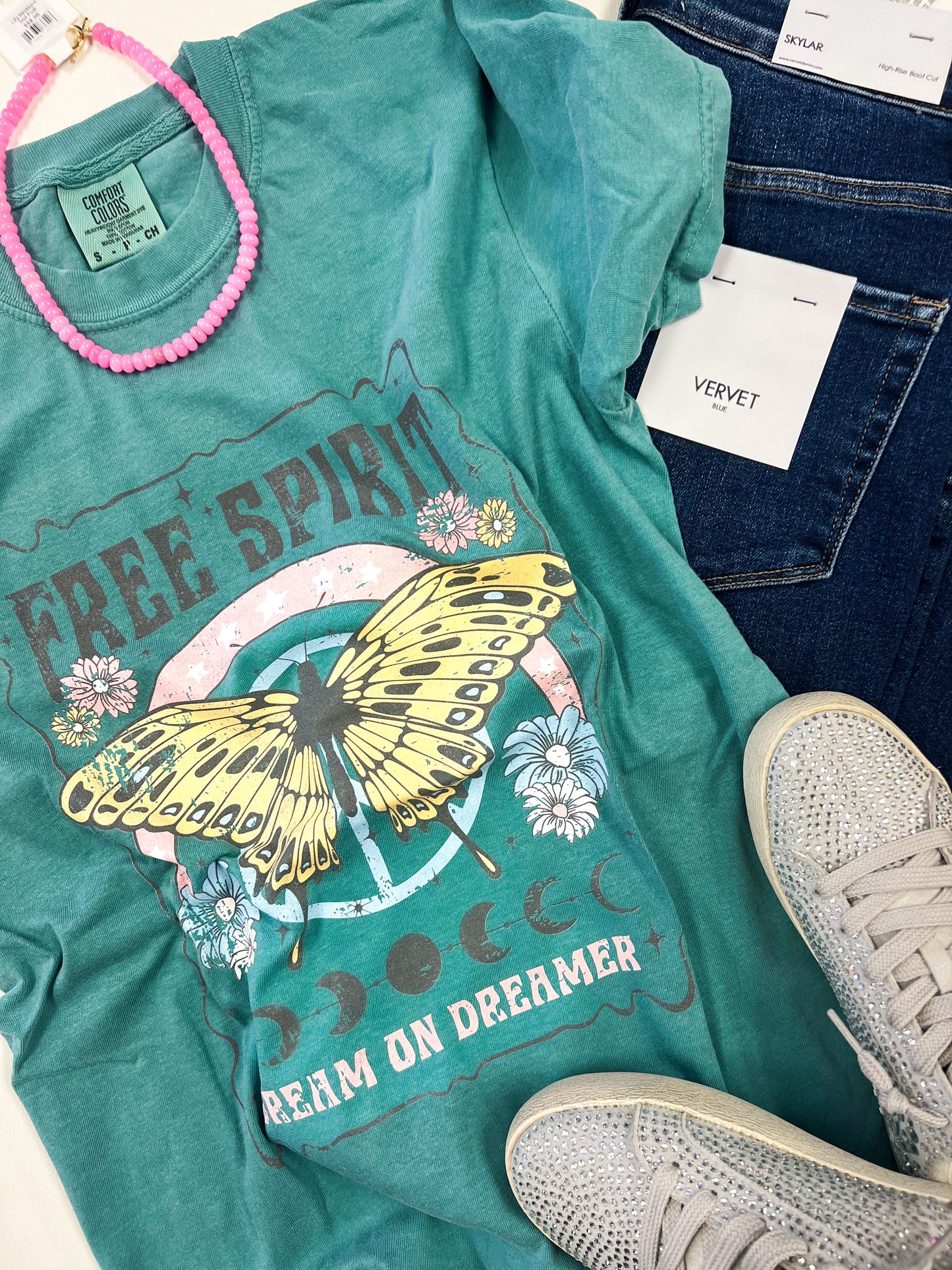 Free Spirit Seafoam Graphic Tee