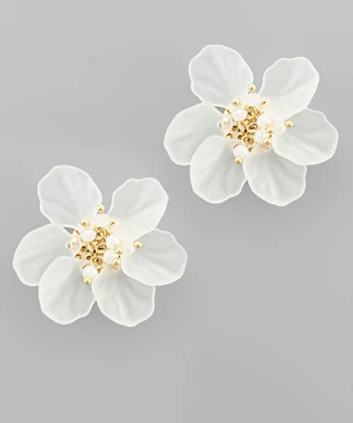 Frosted Flower Statement Studs
