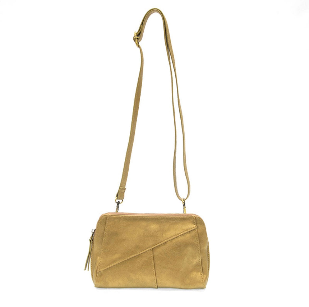 Metallic Gold Gigi Crossbody with Woven Wrist Strap