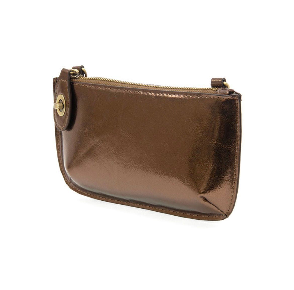 Liquid Metal Copper Mini Crossbody Wristlet Clutch