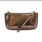 Liquid Metal Copper Mini Crossbody Wristlet Clutch