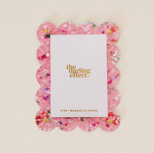 Mini Acrylic Picture Frame Magnet-Confetti Pink