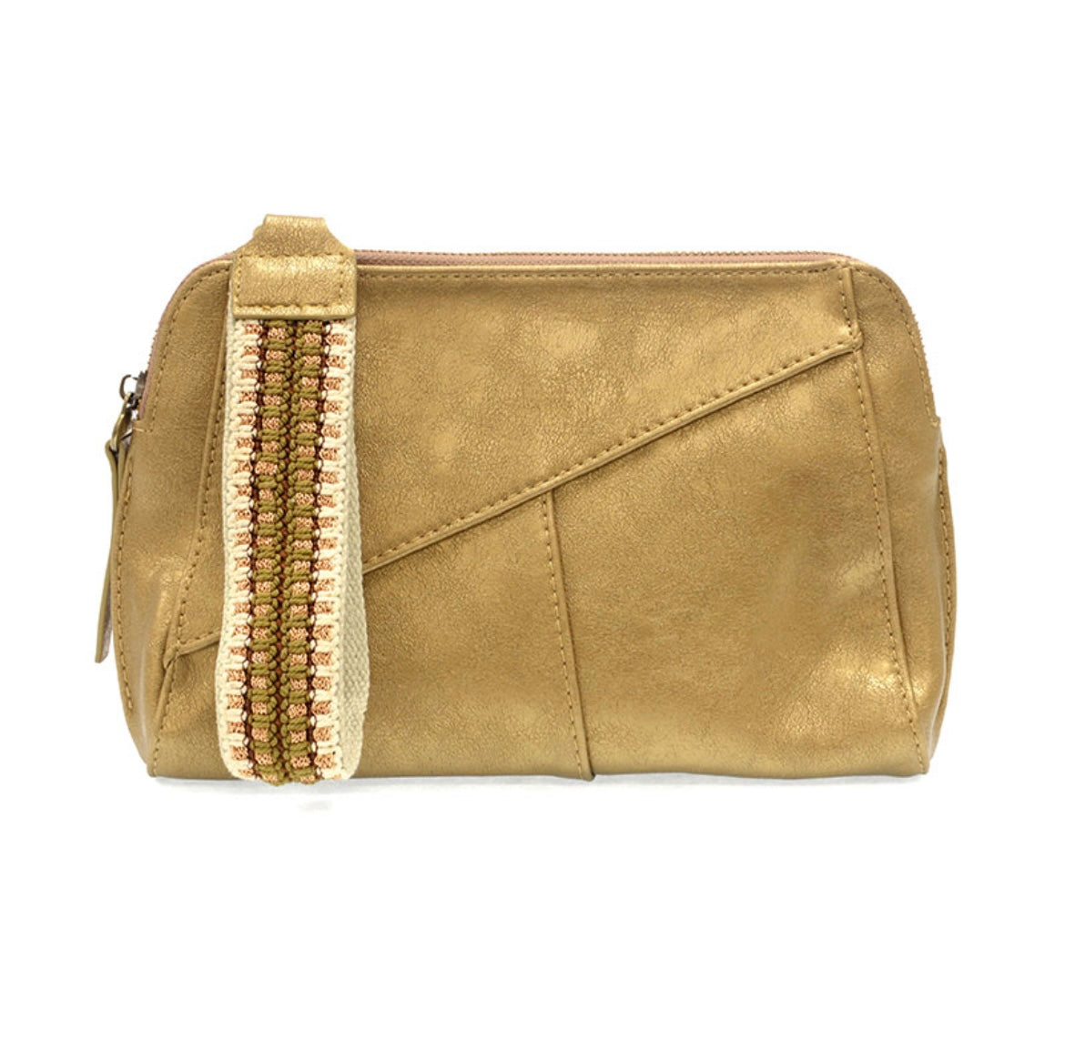 Metallic Gold Gigi Crossbody with Woven Wrist Strap