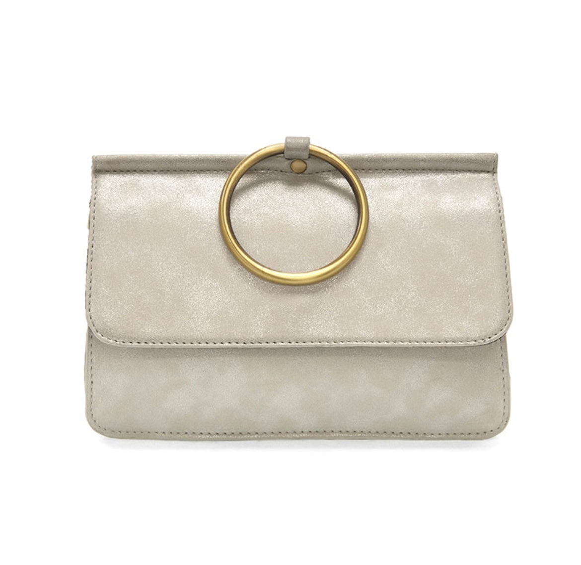 Metallic Silver Aria Ring Bag