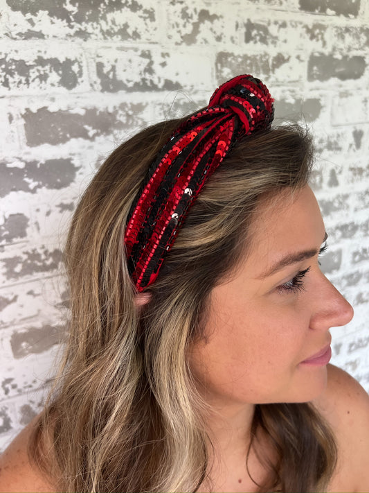 Natasha Sequin Striped Headband
